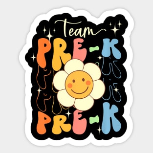 Smile Face First Day Of Team Prek Back To School Groovy Sticker